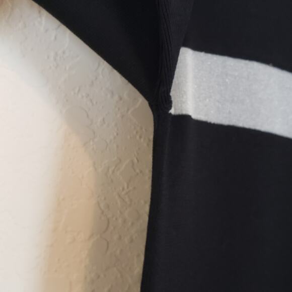 Uniq Black Silver Stripe Knit Dress Women's Medium Casual Fall Autumn Neutral - Picture 3 of 7